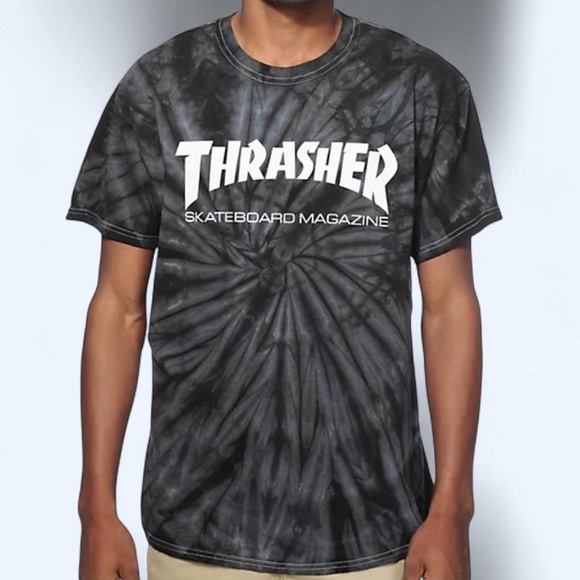Thrasher Charcoal Tie-Dye Short Sleeve Tee - Picture 1 of 8